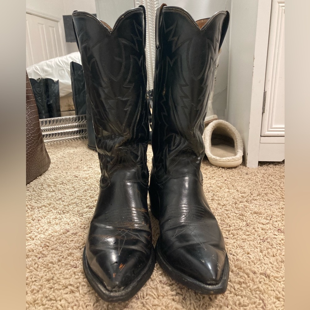 Justin Cowgirl/Cowboy Boots - Black - Size 9-91/2 Women - Men Size 8
